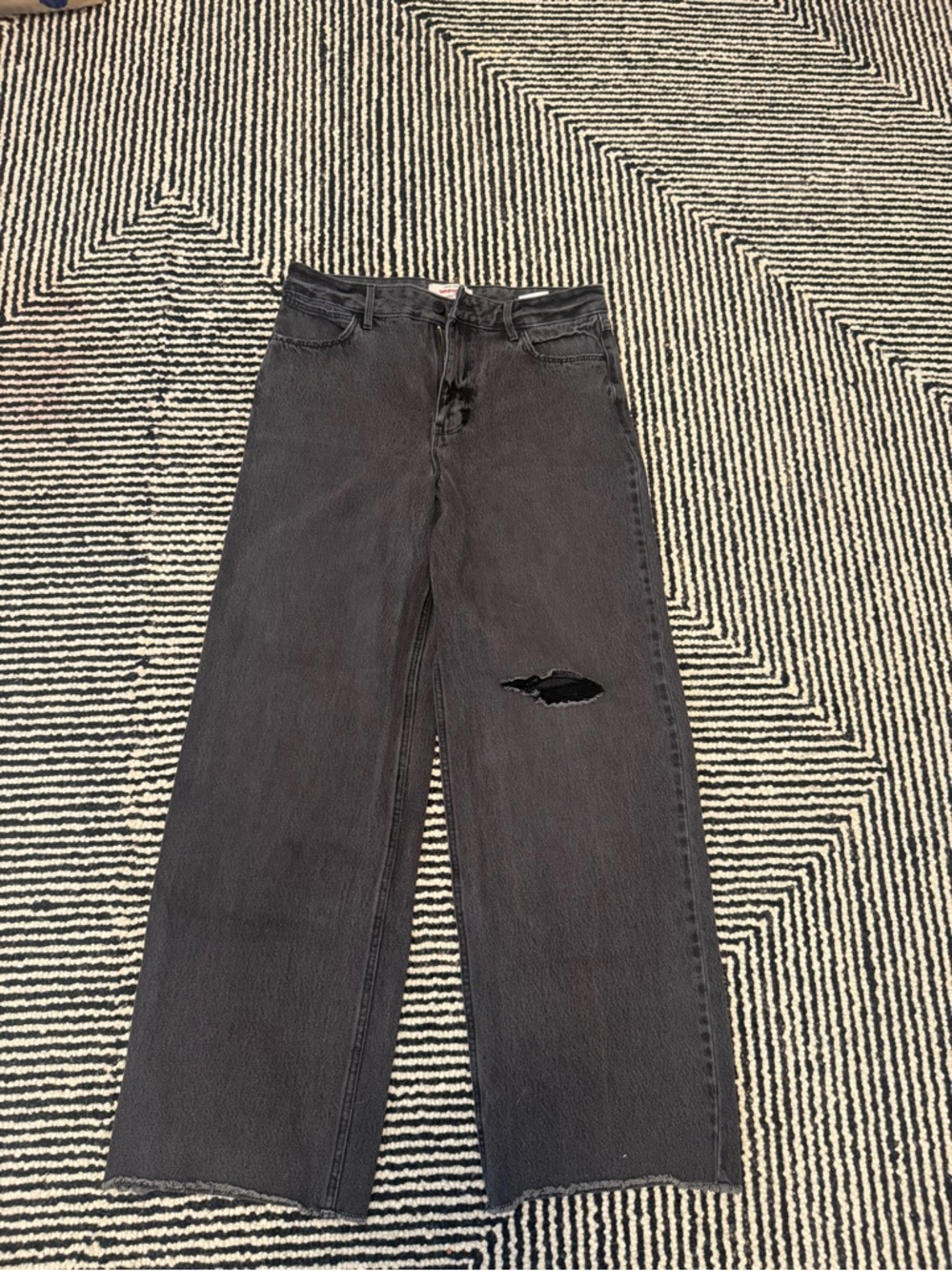 Wrangler Mid Rise Loose Straight Black Denim Jeans Size 6